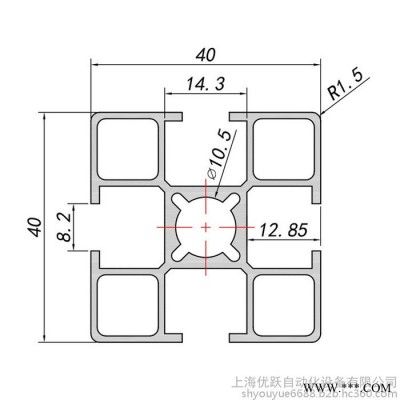 优跃 YY-8-4040A工业铝型材 40国标铝型材 轻型铝材 鱼缸架型材 防静电工作台