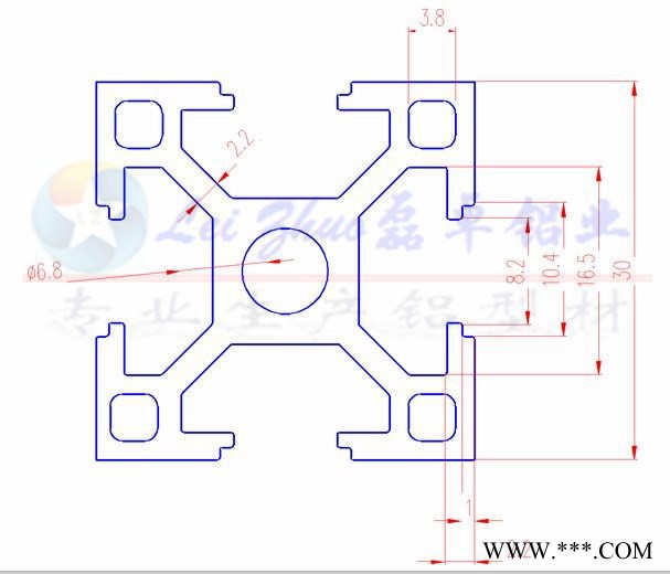 苏州磊卓铝业厂家供应工业流水线型材3030A国标重型铝合金型材LZ-8-3030A