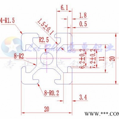 **苏州磊卓铝业工业流水线铝合金型材2020欧标铝型材LZ-6-2020材质6063-T5表面阳极氧化铝型材框架设备