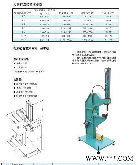 镀锌板|冷轧板气动压铆机APP08M